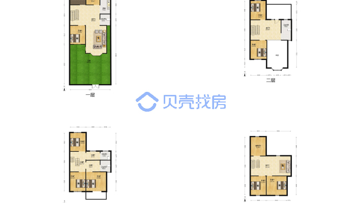 房子独栋别墅，一楼带院，带平台，采光好-户型图