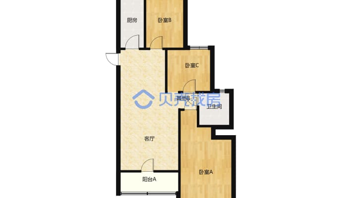 宜春恒大绿洲二期精装3房带家具家电拎包入住-户型图