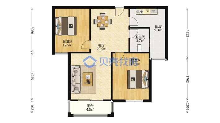 盛大德馨府5号线地铁口 交通便利 楼层好 视野开阔-户型图