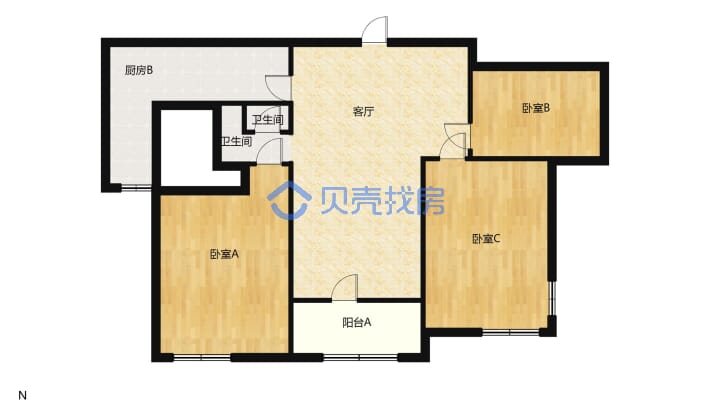 博威江南明珠苑 精装三房  采光好 大客厅-户型图