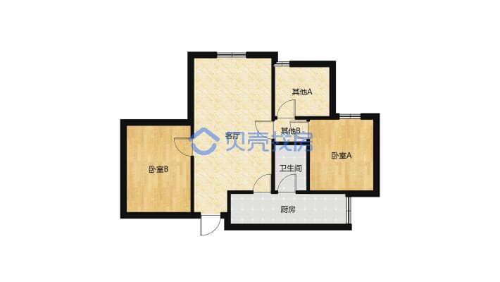 蓝田电梯小三房 住家装修 配套完善-户型图
