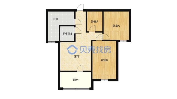 金域豪庭 3室2厅 85平米-户型图