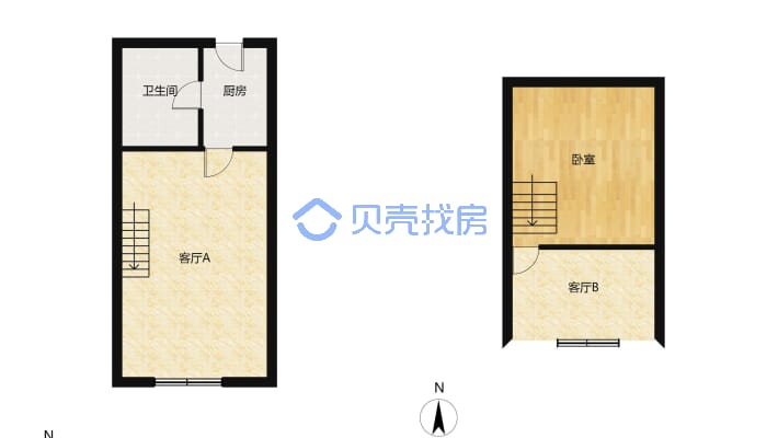 新！东投中央城精装复式单身公寓出售-户型图
