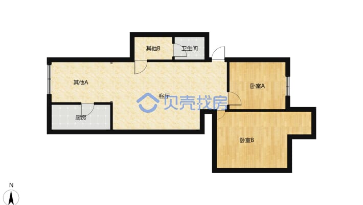 东门 磷肥厂宿舍  简单装修3房-户型图