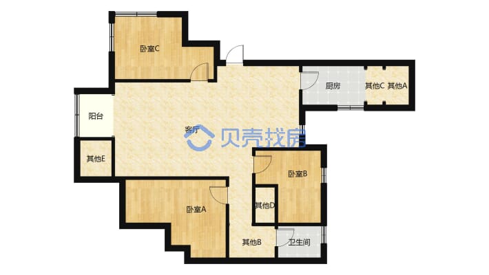 东成凯亚国际 3室2厅 南-户型图