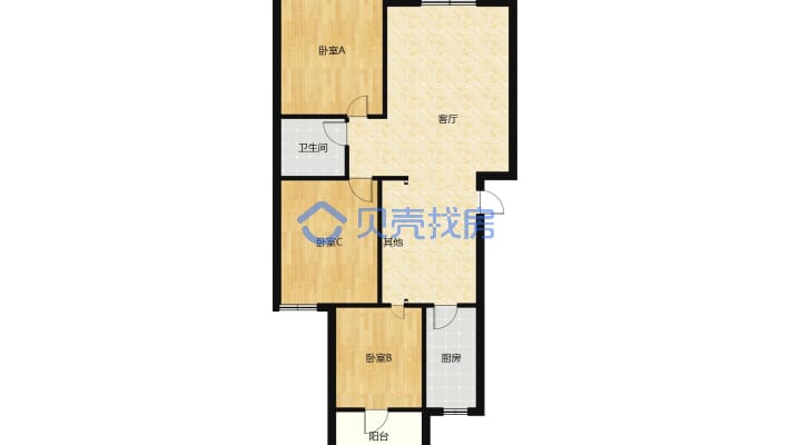 急售：鑫地阳光城步梯中低层3居室-户型图