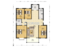 军欣家园 4室1厅 南 北-保定军欣家园户型图