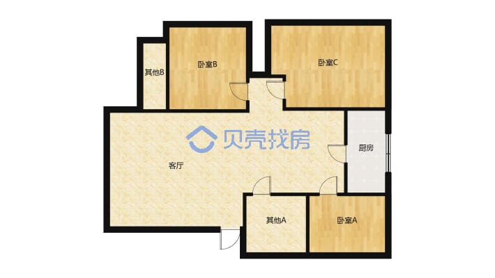 步梯中高层，南北大通透的户型，带地下室，停车位-户型图