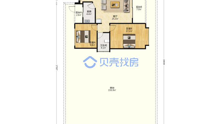 金沙湾社区过上农夫生活的大两房 满五唯一上学近-户型图