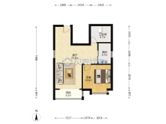 高新区 63平正规 朝南一居室 精致自住房 出售-保定技校家园户型图