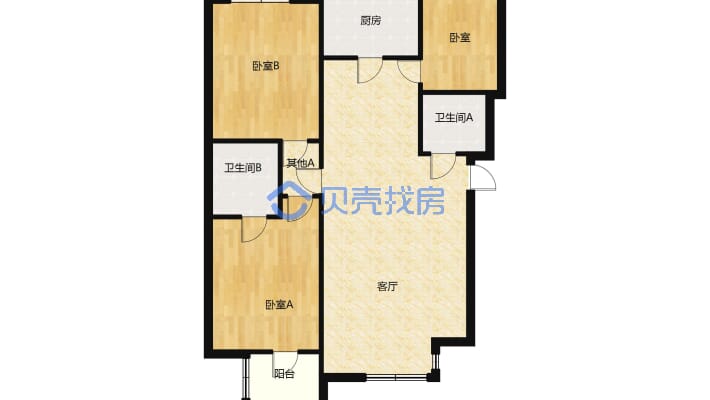 锦绣花城 步梯中层 精装 南北通透 满二可按揭-户型图