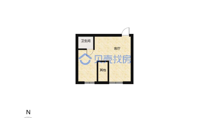 翡翠城精装修单身公寓，可做一室一厅，诚心出售-户型图