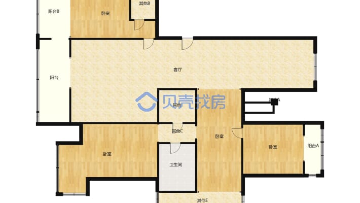 东区滨湖一号 一楼带100平小院 南北大通透 观山观湖景-户型图