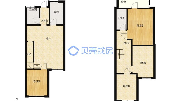 中央半岛 4室2厅 南-户型图