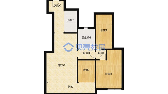 秀江河畔 3室2厅 南-户型图