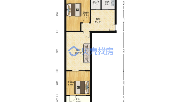 范阳路 一层南北通透＋10平米 实得面积 满五-户型图