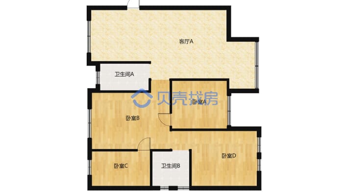 秀江风情二期3-2-1-2出来一套房子方正敞亮的-户型图