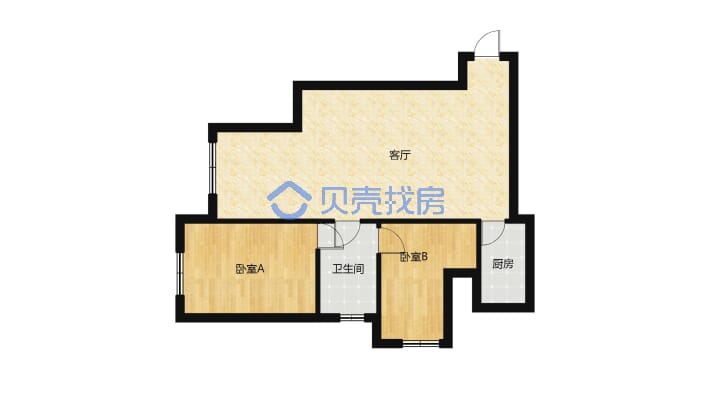 金华苏河尚品 2室2厅 南-户型图