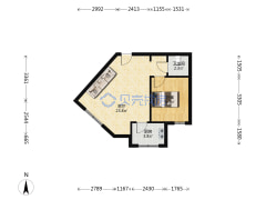 紫荆城一室一厅住宅性质有天然气独立厨卫民用水电-周口紫荆城户型图