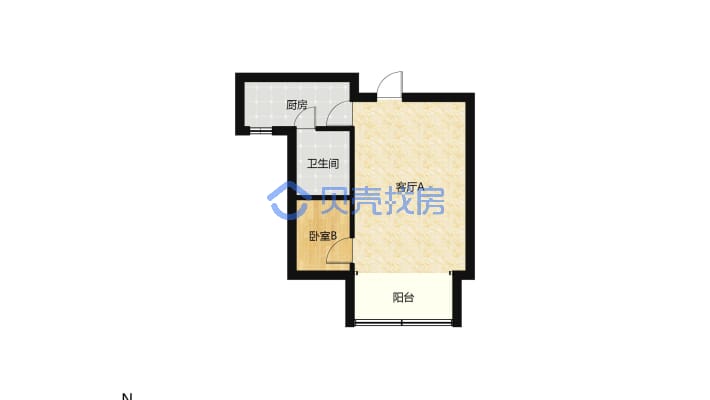 恒利·宜悦城 2室1厅 南 北-户型图