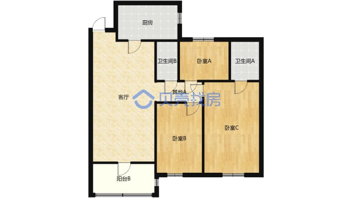 恒大绿洲润达商圈3房2厅 业主诚心出售-户型图