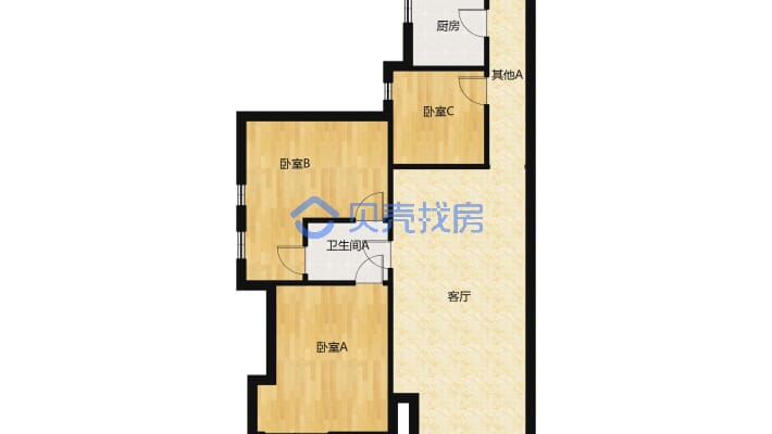 秀江外滩第二小区 3室2厅 南 北-户型图