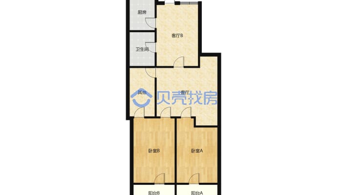 儒林公寓 3室2厅 南 北-户型图