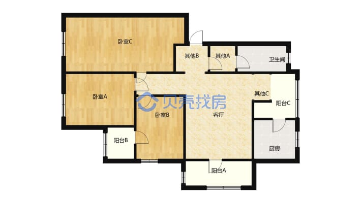 青城名邸精装三房 中、央空调带地暖-户型图