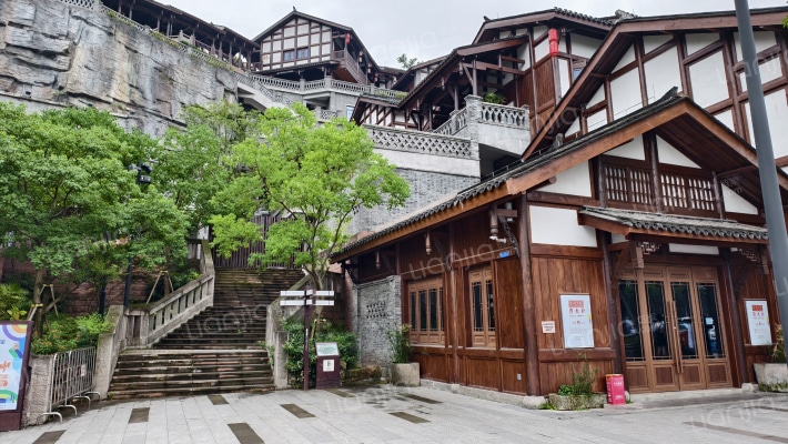 磁器口横街外景图