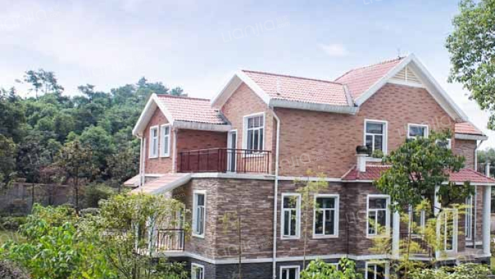 湖边的庄园外景图