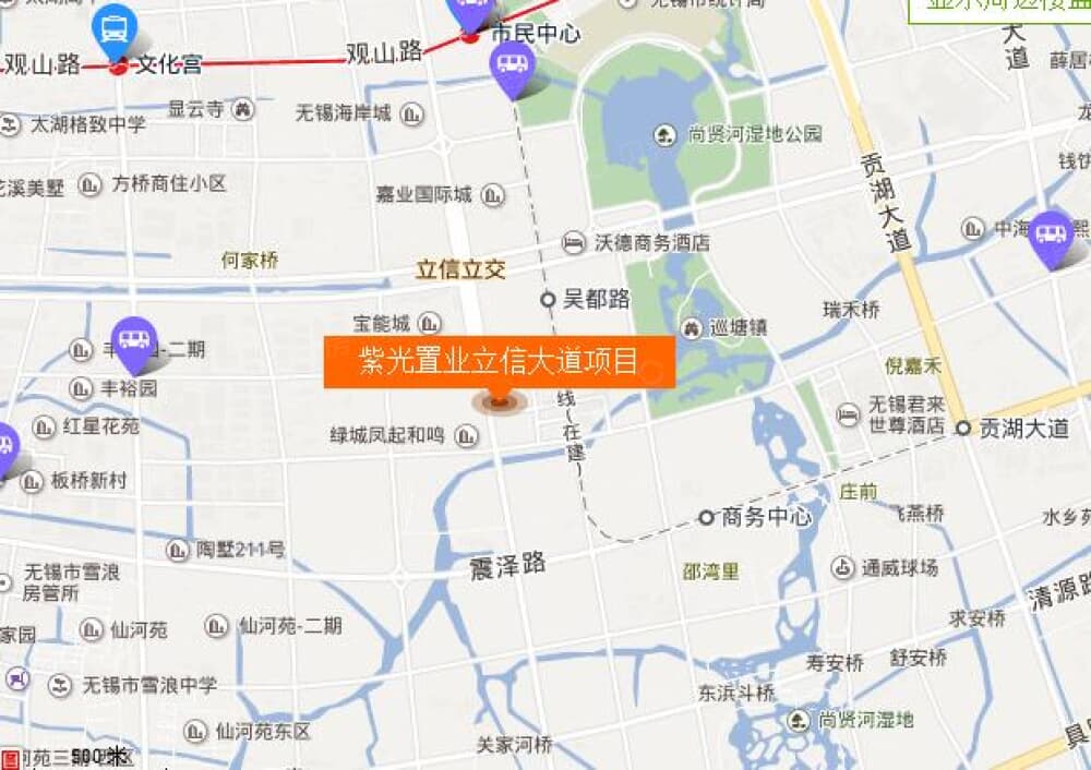 紫光置业立信大道项目区位