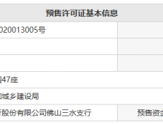 恒大郦湖城预售许可证