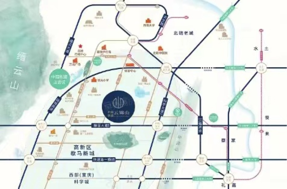 中国铁建云锦山区位