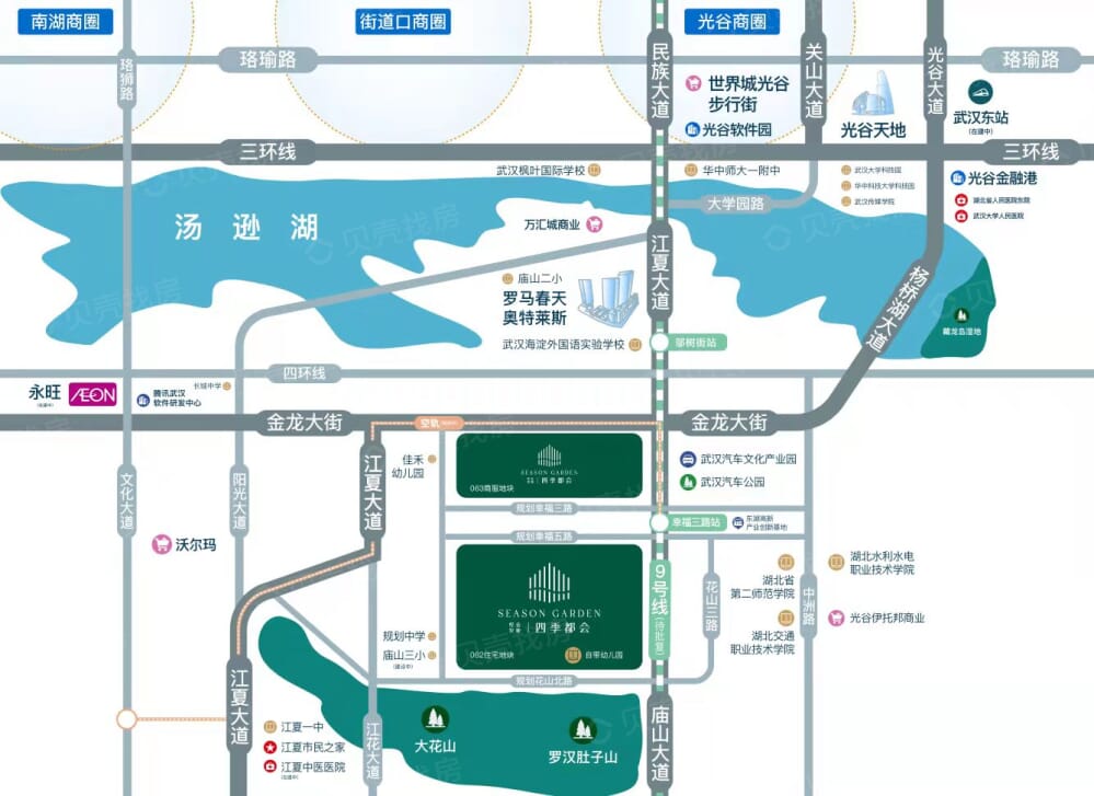 经发金地四季都会知丘区位