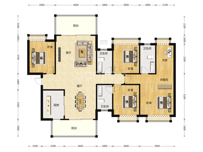 锦麟玖玺--建面 166m²