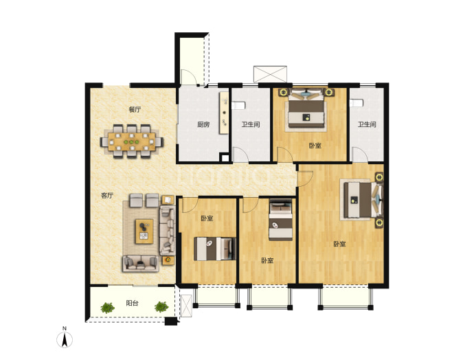 富雅都市华庭--建面 116m²