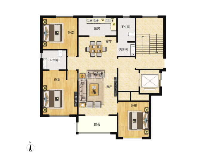 天鸿公园大道--建面 115m²