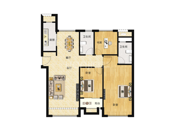 融创澄波府邸--建面 125m²