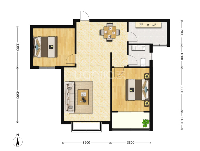 御景园--建面 94.25m²