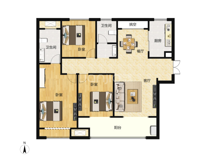 正弘新城--建面 124m²