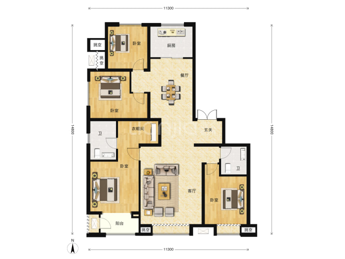 融创太原府--建面 175m²