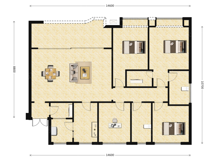 西派城四居室户型图大全-重庆西派城四居室房型图-平面布置图-贝壳