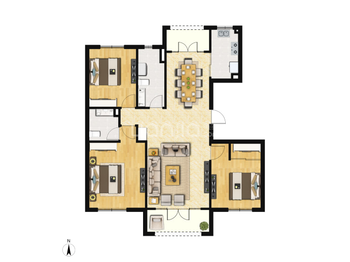 新兴中心城--建面 135m²