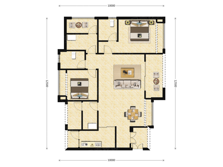 华熙528艺术村4室2厅2卫户型图
