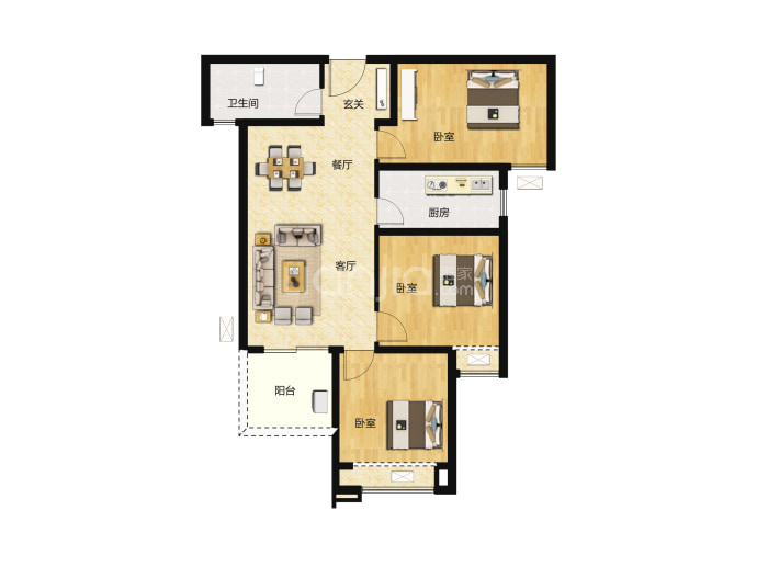 合能枫丹新悦--建面 94.01m²