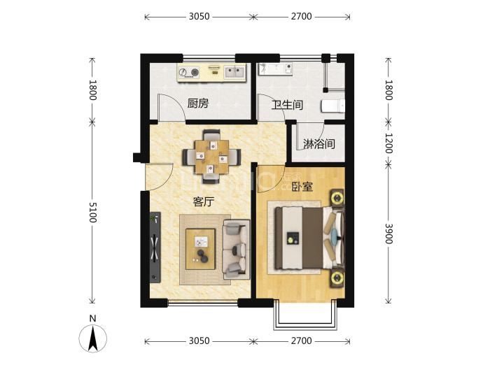 玺源台--建面 50m²