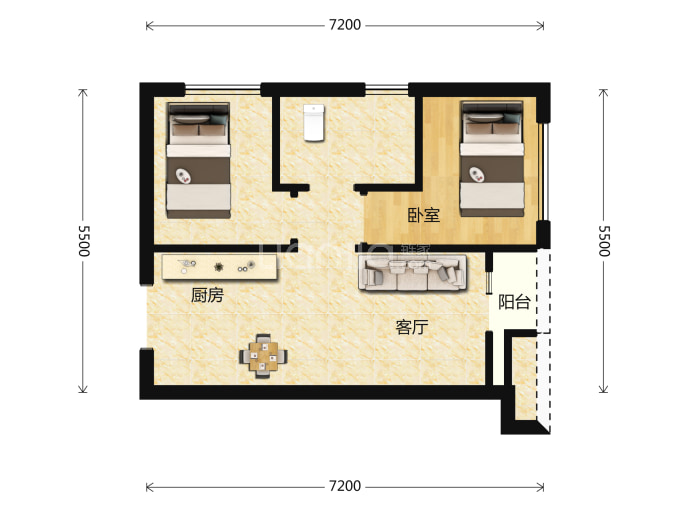 世茂广场--建面 57m²