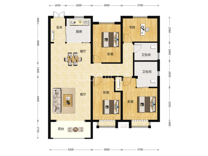 天和悦江山--建面 138m²