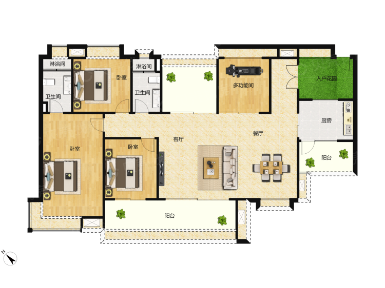 悦江上品四居室户型图大全-北京悦江上品四居室房型图-平面布置图
