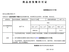 金吉华冠苑预售许可证